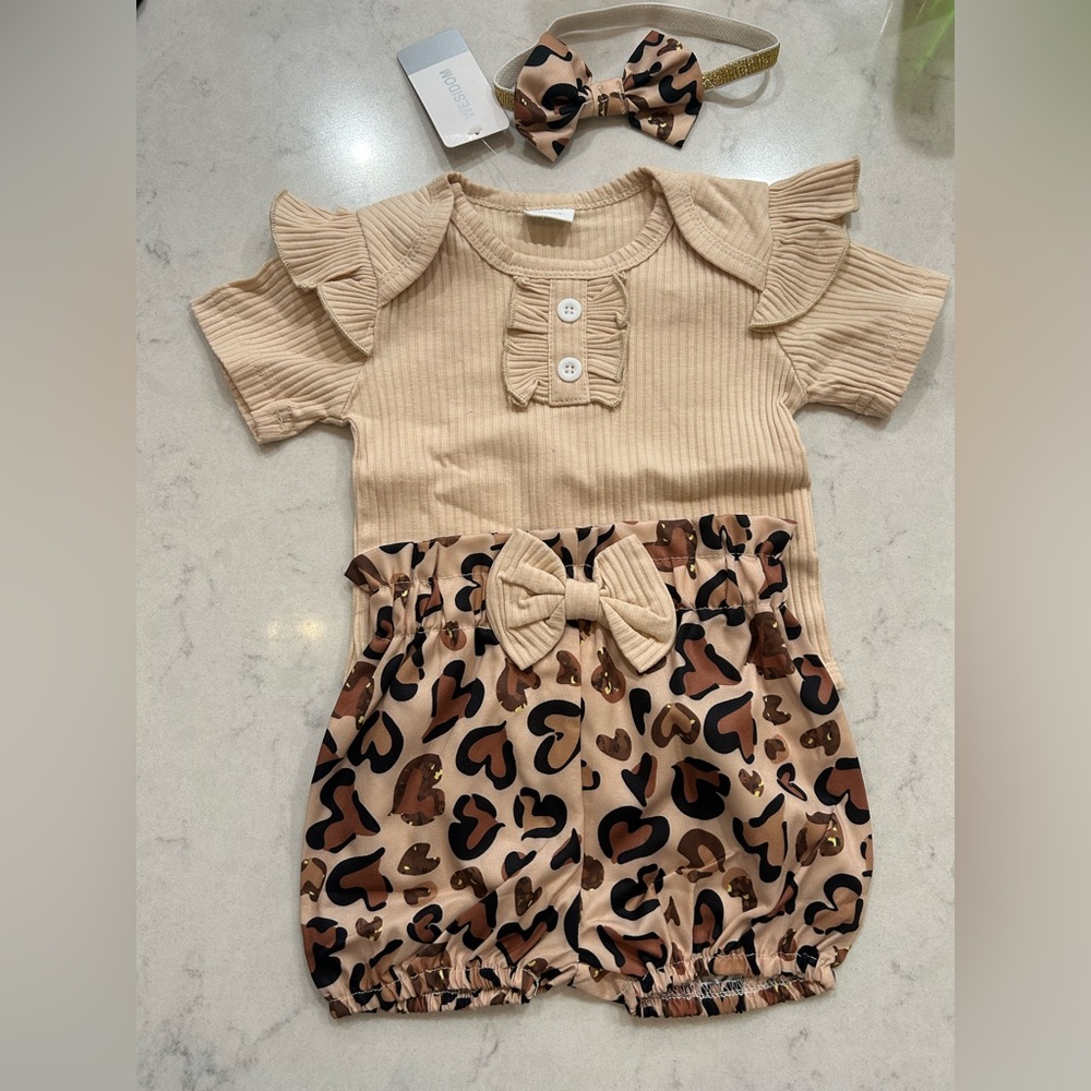 Baby Girl Cheetah Print Matching Set